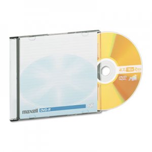 Maxell MAX638004 DVD-R Discs, 4.7GB, 16x, w/Jewel Cases, Gold, 10/Pack