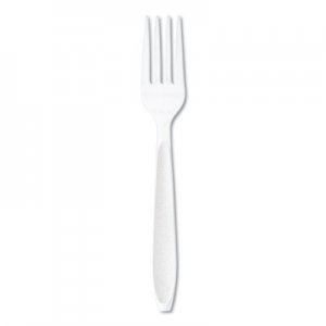 Dart SCCHSWF0007 Impress Heavyweight Full-Length Polystyrene Cutlery, Fork, White, 1000/Carton