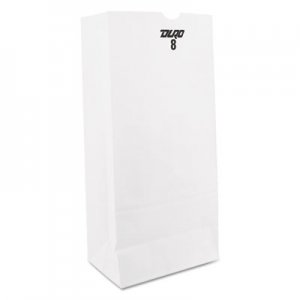 Genpak BAGGW8500 Grocery Paper Bags, 6.13" x 12.44", White, 500 Bags