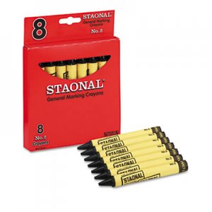 Crayola 5200023051 Staonal Marking Crayons, Black, 8/Box