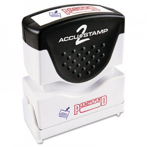 ACCUSTAMP2 COS035521 Pre-Inked Shutter Stamp with Microban, Red/Blue, POSTED, 1 5/8 x 1/2