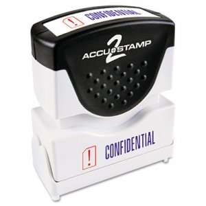 ACCUSTAMP2 COS035536 Pre-Inked Shutter Stamp with Microban, Red/Blue, CONFIDENTIAL, 1 5/8 x 1/2