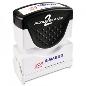 ACCUSTAMP2 COS035541 Pre-Inked Shutter Stamp with Microban, Red/Blue, EMAILED, 1 5/8 x 1/2