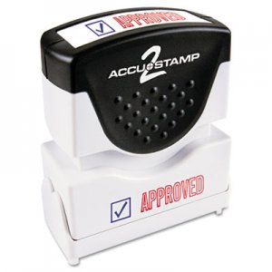 ACCUSTAMP2 COS035525 Pre-Inked Shutter Stamp with Microban, Red/Blue, APPROVED, 1 5/8 x 1/2