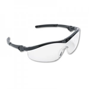 MCR CRWST110 Storm Wraparound Safety Glasses, Black Nylon Frame, Clear Lens, 12/Box