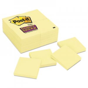 Post-it Notes Super Sticky MMM65424SSCY Canary Yellow Note Pads, 3 x 3, 90-Sheet, 24/Pack