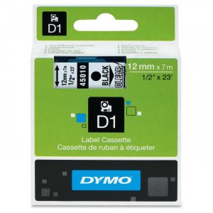 DYMO 45010 Black on Clear D1 Label Tape