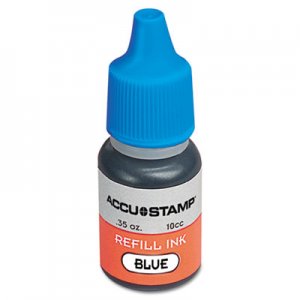 COSCO COS090682 ACCU-STAMP Gel Ink Refill, Blue, 0.35 oz Bottle