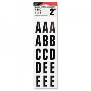 COSCO COS098131 Letters, Numbers and Symbols, Adhesive, 2", Black, 84 Characters