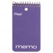 Mead 45354 Memo Book, College Ruled, 3 x 5, Wirebound, Punched, 60 Sheets, Assorted