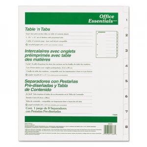 Office Essentials 11668 Table 'n Tabs Dividers, 8-Tab, Letter