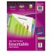 Avery 11902 Insertable Big Tab Plastic Dividers w/Single Pockets, 5-Tab, 11 1/8 x 9 1/4