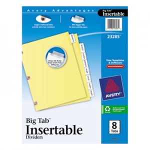 Avery 23285 Insertable Big Tab Dividers, 8-Tab, Letter