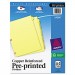 Avery 24280 Preprinted Laminated Tab Dividers w/Copper Reinforced Holes, 25-Tab, Letter