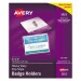 Avery 2923 Secure Top Clip-Style Badge Holders, Horizontal, 4 x 3, Clear, 100/Box