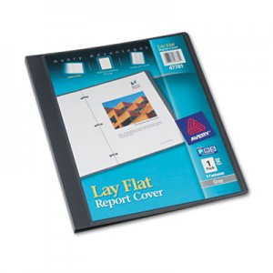 Avery 47781 Lay Flat View Report Cover w/Flexible Fastener, Letter, 1/2" Cap, Clear/Gray