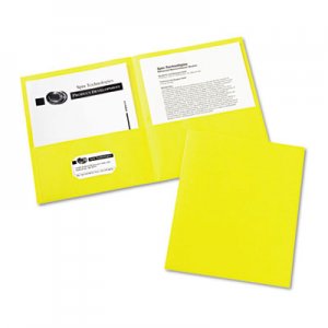 Avery 47992 Two-Pocket Folder, 20-Sheet Capacity, Yellow, 25/Box