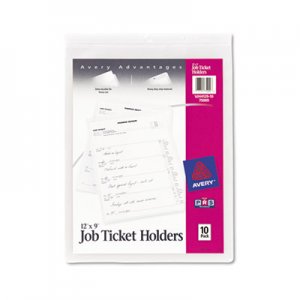 Avery 75009 Job Ticket Holders, Heavy Gauge Vinyl, 9 x 12, Clear, 10/Pack
