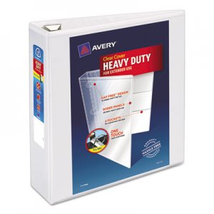Avery 79193 Heavy-Duty View Binder w/Locking 1-Touch EZD Rings, 3" Cap, White
