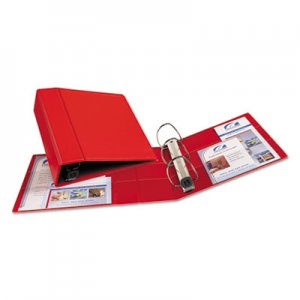 Avery 79584 Heavy-Duty Binder with One Touch EZD Rings, 11 x 8 1/2, 4" Capacity, Red