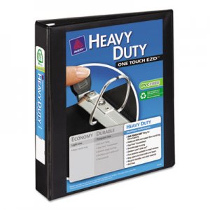 Avery 79695 Heavy-Duty View Binder w/Locking 1-Touch EZD Rings, 1 1/2" Cap, Black