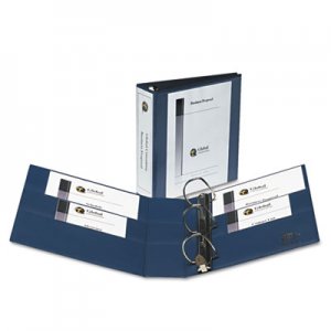 Avery 79803 Heavy-Duty View Binder w/Locking 1-Touch EZD Rings, 3" Cap, Navy Blue