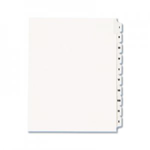 Avery 82319 Allstate-Style Legal Exhibit Side Tab Dividers, 10-Tab, I-X, Letter, White