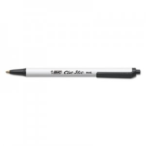 BIC BICCSM11BK Clic Stic Ballpoint Retractable Pen, Black Ink, 1mm, Medium, Dozen