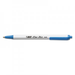 BIC BICCSM11BE Clic Stic Ballpoint Retractable Pen, Blue Ink, 1mm, Medium, Dozen
