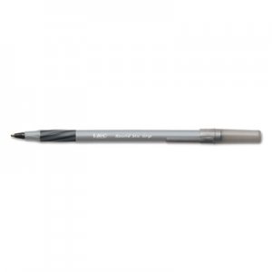 BIC BICGSFG11BK Round Stic Grip Xtra Comfort Ballpoint Pen, Black Ink, .8mm, Fine, Dozen