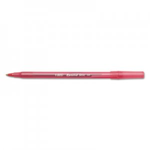 BIC BICGSM11RD Round Stic Xtra Precision & Xtra Life Ballpoint Pen, Red Ink, 1mm, Medium, Dozen