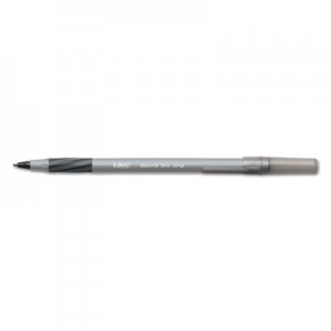 BIC BICGSMG11BK Round Stic Grip Xtra Comfort Ballpoint Pen, Black Ink, 1.2mm, Medium, Dozen