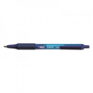 BIC BICSCSM11BE Soft Feel Ballpoint Retractable Pen, Blue Ink, 1mm, Medium, Dozen