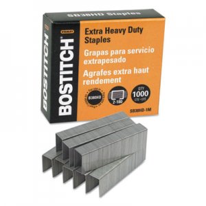 Bostitch BOSSB38HD1M Heavy-Duty Premium Staples, 3/16" Leg Length, 1000/Box