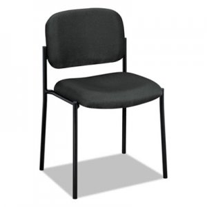 basyx VL606VA19 VL606 Series Stacking Armless Guest Chair, Charcoal Fabric