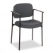 basyx VL616VA19 VL616 Series Stacking Guest Chair with Arms, Charcoal Fabric
