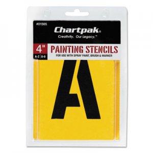 Chartpak 01565 Painting Stencil Set, A-Z Set/0-9, Manila, 35/Set
