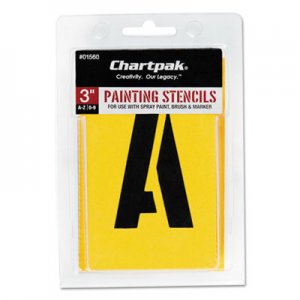 Chartpak 01560 Painting Stencil Set, A-Z Set/0-9, Manila, 35/Set