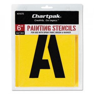 Chartpak 01575 Painting Stencil Set, A-Z Set/0-9, Manila, 35/Set