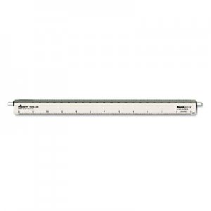 Chartpak CHA238 Adjustable Triangular Scale Aluminum Architects Ruler, 12", Silver