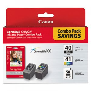 Canon 0615B009 0615B009 (PG-40/CL-41) ChromaLife100+ Ink & Paper Combo Pack, Black/Tri-Color