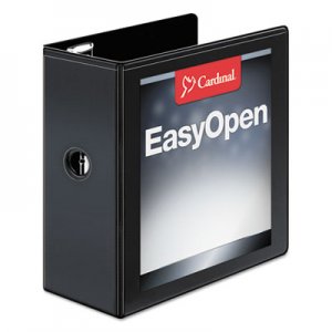 Cardinal 10351 Easy-Open ClearVue Extra-Wide Locking Slant-D Binder, 5" Cap, 11 x 8 1/2, Black