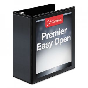 Cardinal 10341 Easy-Open ClearVue Extra-Wide Locking Slant-D Binder, 4" Cap, 11 x 8 1/2, Black