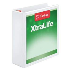 Cardinal 26330 XtraLife ClearVue Non-Stick Locking Slant-D Binder, 3" Cap, 11 x 8 1/2, White