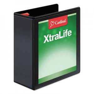 Cardinal 26341 XtraLife ClearVue Non-Stick Locking Slant-D Binder, 4" Cap, 11 x 8 1/2, Black