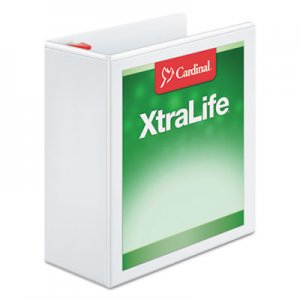Cardinal 26340 XtraLife ClearVue Non-Stick Locking Slant-D Binder, 4" Cap, 11 x 8 1/2, White