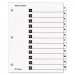 Cardinal 61213 Traditional OneStep Index System, 12-Tab, 1-12, Letter, White, 12/Set