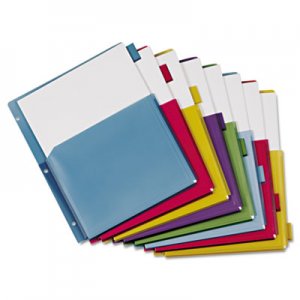 Cardinal 84013 Poly Expanding Pocket Index Dividers, 8-Tab, Letter, Multicolor, per Pack