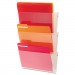 deflecto 63601RT Unbreakable Wall File Set, Letter, Three Pocket, Clear