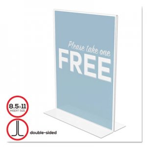 deflecto 69201 Stand-Up Double-Sided Sign Holder, Plastic, 8 1/2 x 11, Clear